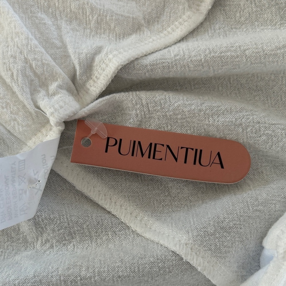 White linen & cotton white Beach Ankle-Length Women's Pants size XL New W Tag - Picture 13 of 16